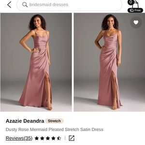 Azazie Dusty Rose Satin Gown
